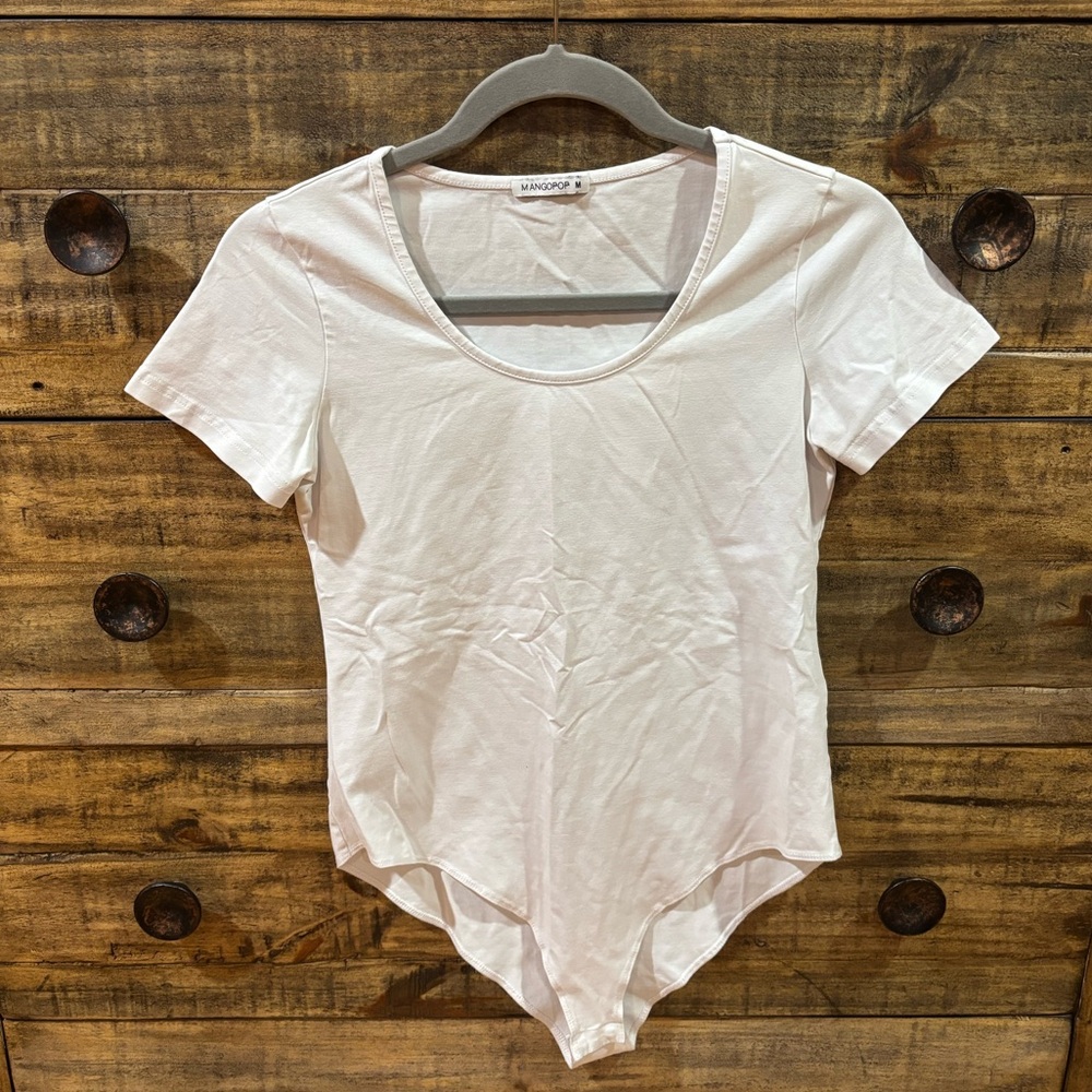 MANGOPOP White Cotton Bodysuit‎